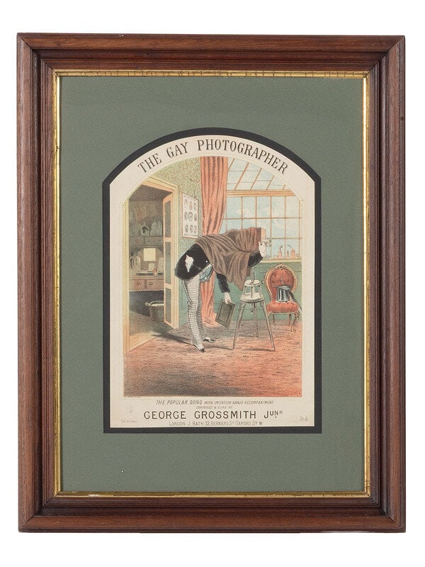 [PHOTOG.] Collectible prints and figures feat. cameras and photographers, incl. Brady and Jackson. (1 of 4)