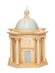 A Painted Wood Architectural Model