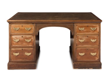 A George III Style Mahogany Pedestal Desk