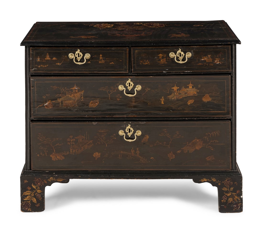 A George III Black Japanned Chest of Drawers (1 of 19)