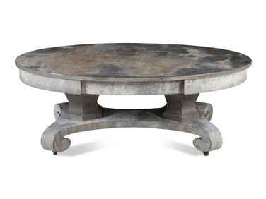 A Patinated Metal-Clad Low Table