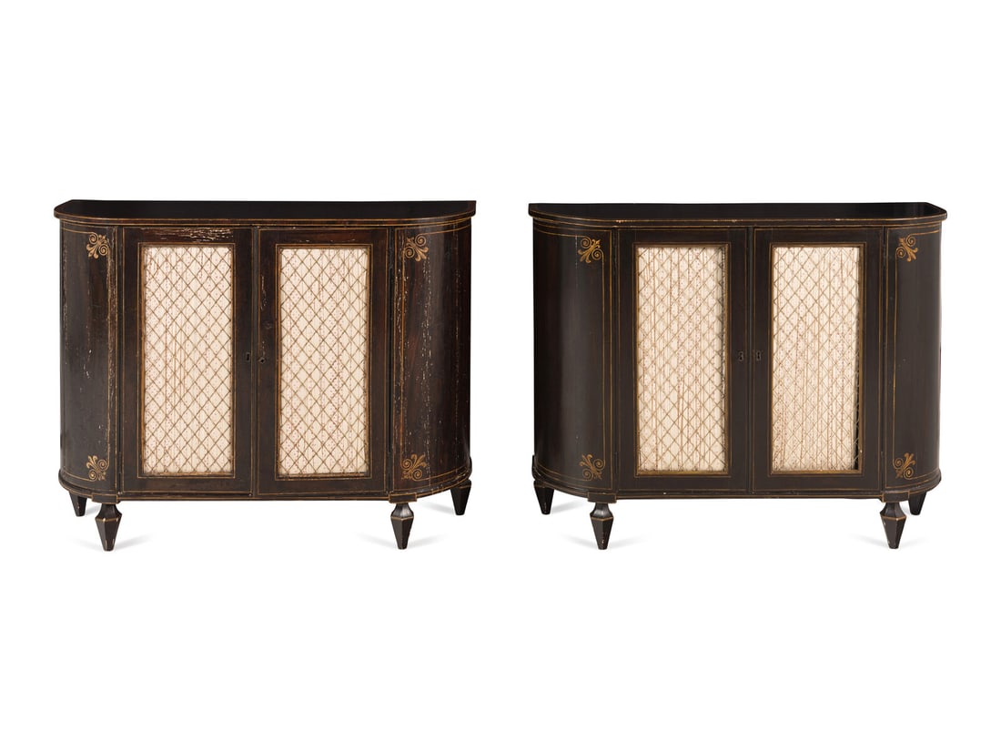 A Pair of Regency Grain-Painted and Parcel-Gilt Cabinets (1 of 17)
