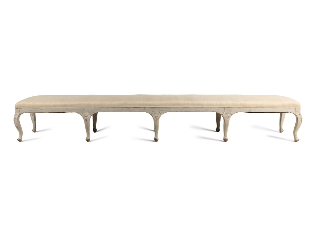 A Gustavian Style White-Painted Bench (1 of 18)