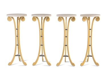A Set of Four Painted Pedestal Tables