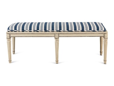 A Louis XVI Grey-Painted Bench