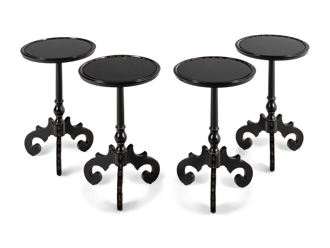 A Set of Four Victorian Style Black-Painted Side Tables (1 of 17)
