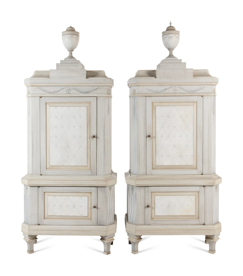 A Pair of Swedish Neoclassical Style Painted Cabinets (1 of 19)