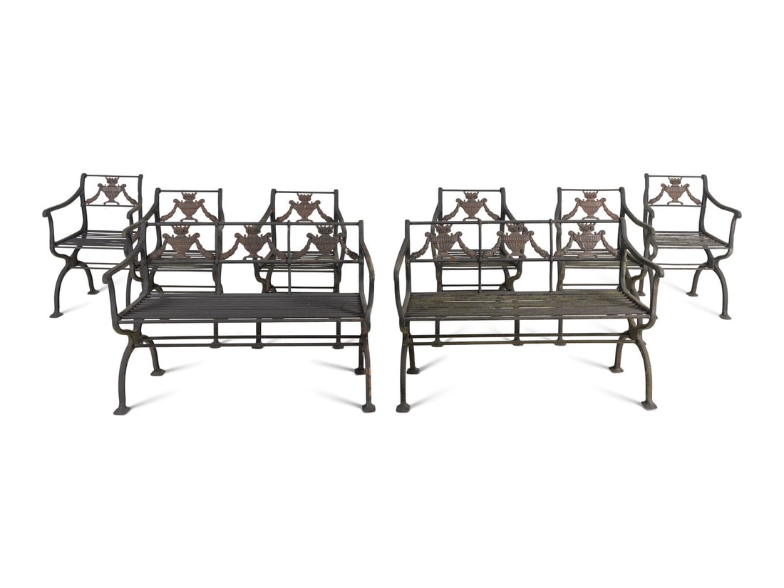 A Neoclassical Cast Iron Eight-Piece Garden Suite (1 of 19)