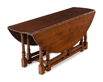 A William and Mary Style Walnut Drop-Leaf Table