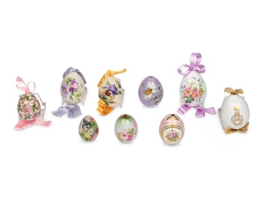A Group of Eight Russian Porcelain Eggs