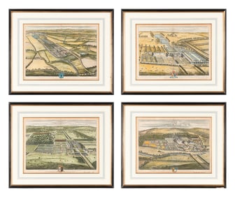 Johannes Kip (Dutch, circa 1653-1721) after Leonard Knyff (Dutch, 1650-1722) Four Plates from