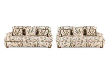 A Pair Custom Quilted Sofas