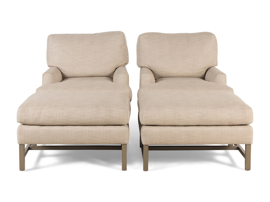 A Pair of A. Rudin Armchairs and Ottomans (1 of 20)
