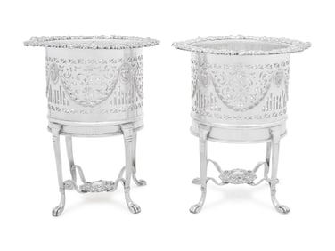 A Pair of English Silver-Plate Wine Coolers