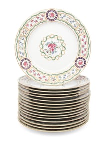 A Set of Sixteen Haviland Limoges Porcelain Plates