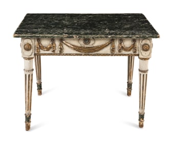 An Italian Painted and Parcel-Gilt Console Table