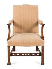 A George III Mahogany Library Chair