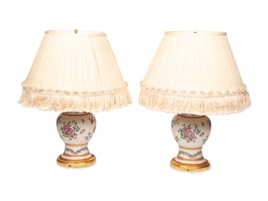 A Pair of Samson Porcelain Vases Mounted as Table Lamps