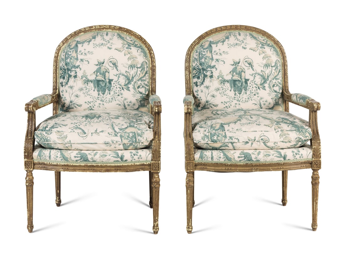 A Pair of Louis XVI Style Painted Fauteuils (1 of 18)
