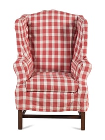 A George III Style Mahogany Wingback Armchair