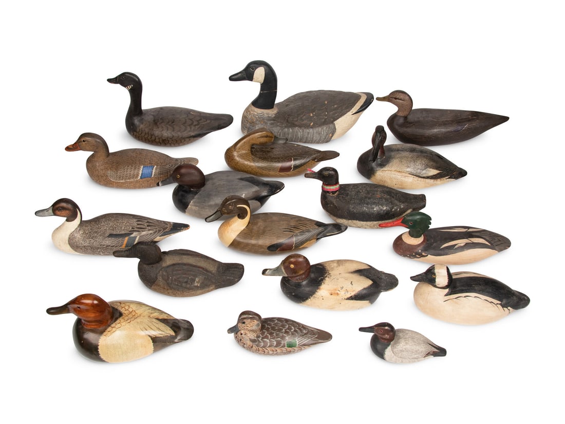 A Collection of Painted Wood Duck and Goose Decoys (1 of 20)