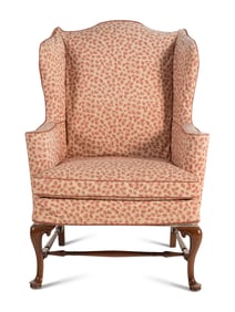 A Queen Anne Style Wingback Armchair