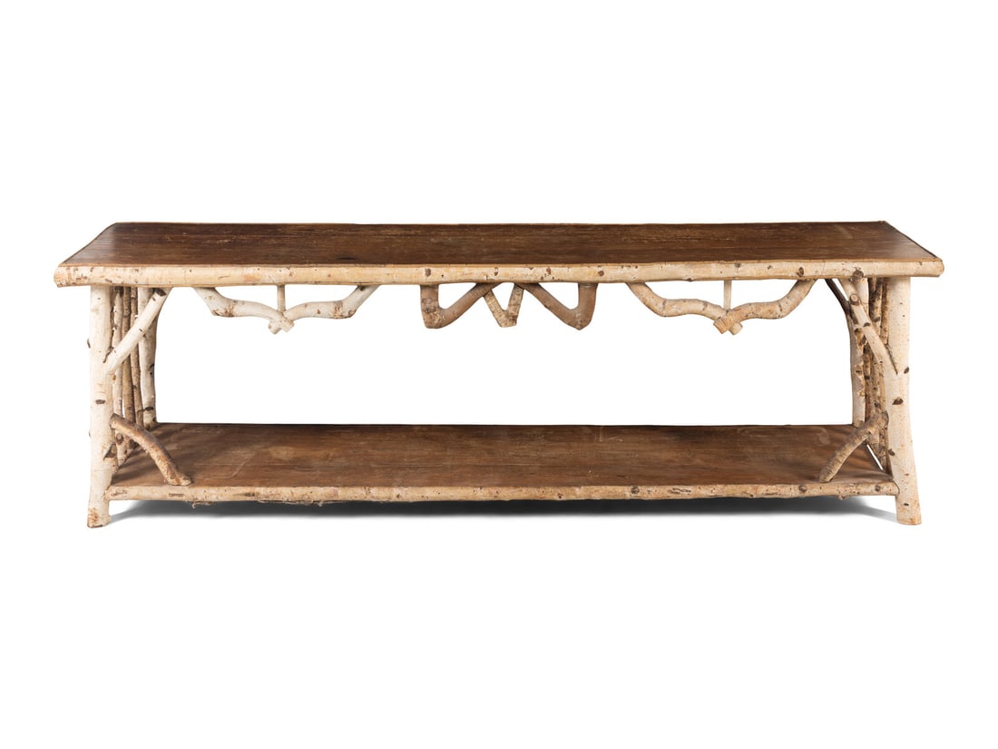 An Adirondack Style Birch and Oak Console Table (1 of 18)