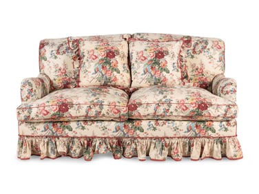 A Chintz Upholstered Two-Cushion Sofa