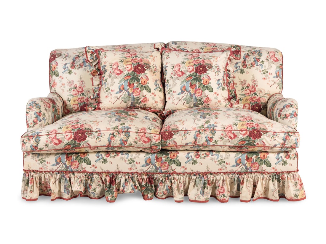 A Chintz Upholstered Two-Cushion Sofa (1 of 18)
