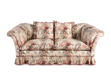 A Chintz Upholstered Two-Cushion Sofa