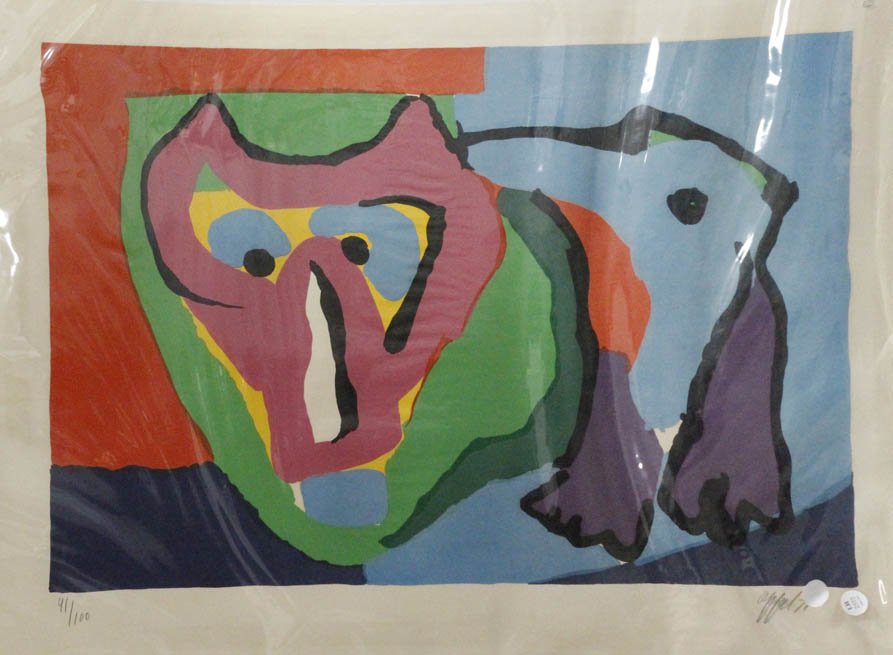 Karel Appel, (Dutch, 1921-2006), I Am an Animal, 1971: Karel Appel (Dutch, 1921-2006) I Am an Animal, 1971 lithograph edition 41/100, signed Appel and dated (lower right) 23 x 33 3/4 inches
