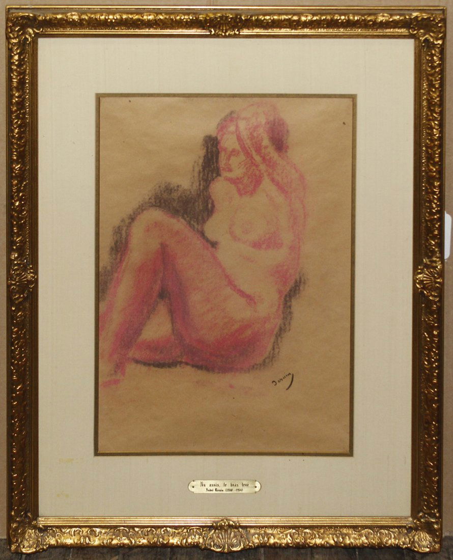 Andre Derain, (French, 1880-1954), Reclined Nude: Andre Derain (French, 1880-1954) Reclined Nude pastel on paper signed Derain (lower right) 17 x 11 3/4 inches.