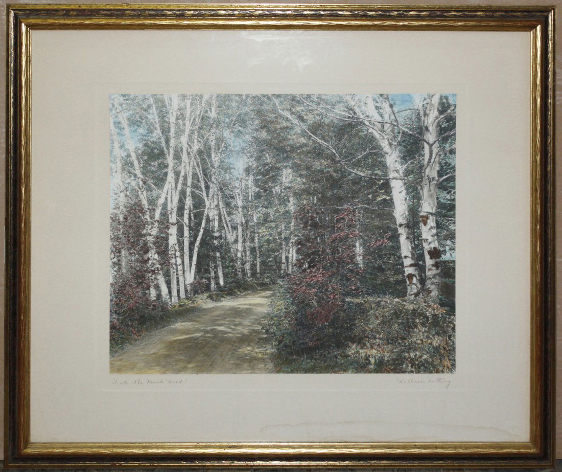 Wallace Nutting, (American, 1861-1941), Into the Birch : Wallace Nutting (American, 1861-1941) Into the Birch Wood lithograph signed Wallace Nutting and titled (lower right) 13 3/8 x 16 1/4 inches.