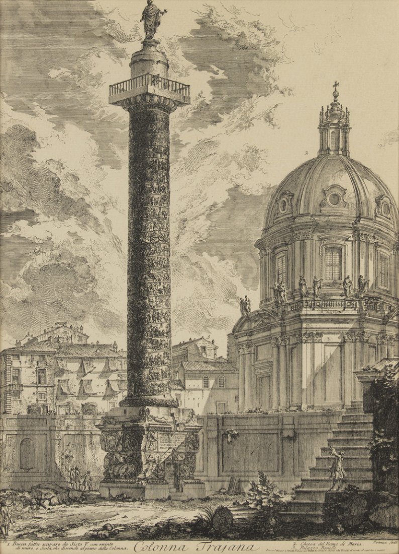 After Giovanni Battista Piranesi, (Italian, 1720-1778),: After Giovanni Battista Piranesi (Italian, 1720-1778) Colonna Trajana (from Vedute di Roma) reproduction 20 1/4 x 15 1/2 inches.