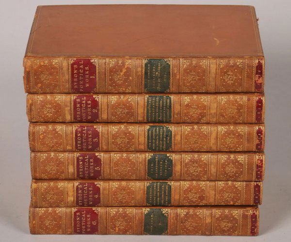 Gordon Byron, George: Gordon Byron, George The Poetical Works of Lord Byron, London: John Murray, 1855, leather binding.6 volumes.