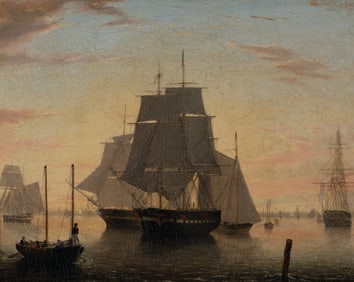 Mary Blood Mellen (American, 1817-1882) Twilight, Boston Harbor