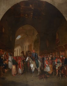 Edward Troye (American, 1808-1874) A Bazaar in Damascus, 1856