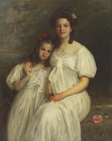 William Merritt Chase (American, 1849-1916) The Misses Gribbel (Portrait of Idella and Elizabeth Gri