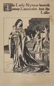 Howard Pyle (American, 1853-1911) Champions of the Roundtable: The Lady Nyueme beareth away