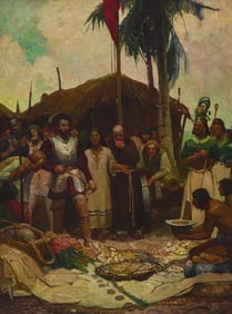 Frank Earle Schoonover  (American, 1877-1972) The Eyes of the Europeans Glistened (from With Cortes