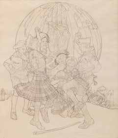 Norman Rockwell (American, 1894-1978) Study for "A Good Sign All Over The World," 1963