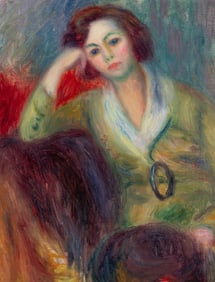 William Glackens (American, 1870-1938) Girl with Hat on Lap, c. 1920