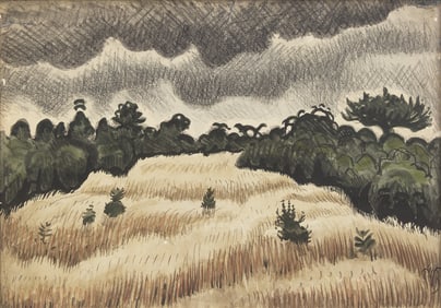Charles Burchfield (American, 1893-1967) Hill at Twilight, c. 1950