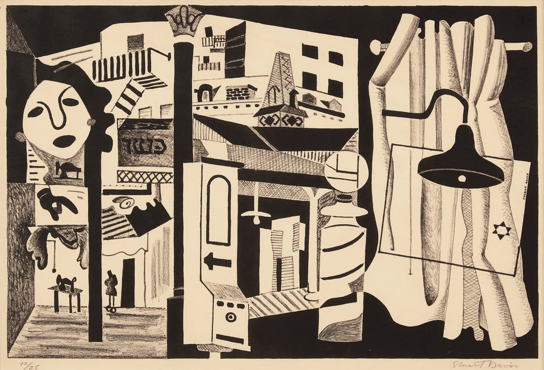 Stuart Davis (American, 1892-1964) Sixth Avenue El, 1931: Stuart Davis (American, 1892-1964) Sixth Avenue El, 1931 lithograph on wove paper signed Stuart Davis, numbered 12/25, and inscribed #15 Sixth Avenue / 20 (lower margin) [Cole & Myers 15] 11 7/8 x