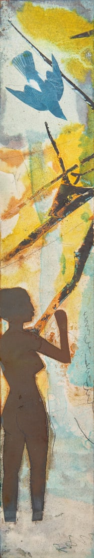 Romare Bearden (American, 1911-1988) Untitled (Woman and Bird), c. 1978: Romare Bearden (American, 1911-1988) Untitled (Woman and Bird), c. 1978 mixed media and collage on paper signed Romare Bearden (center right edge) and Rom (lower right); also inscribed 7012 (on the re