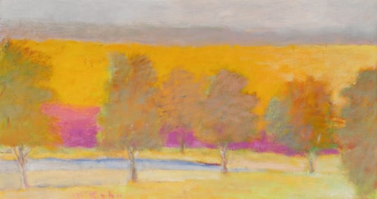 Wolf Kahn (American/German, 1927-2020) Tree Sentries, 1994