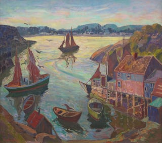 Fern Isabel Coppedge (American, 1883-1951) Pigeon Cove, c. 1920s
