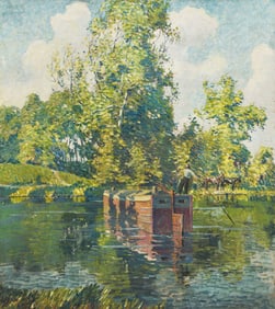 Morgan Colt (American, 1876-1926) The Canal Boat, c. 1915-25
