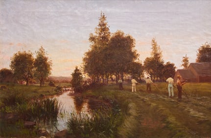 William Preston Phelps (American, 1848-1923) Cutting Down the Hay