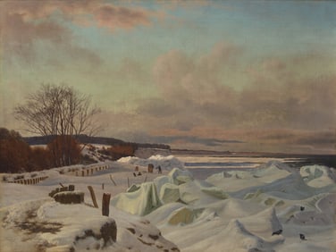 Vilhelm Peter Karl Kyhn (Danish, 1819-1903) Coast at Tarrbek, Winter, 1853
